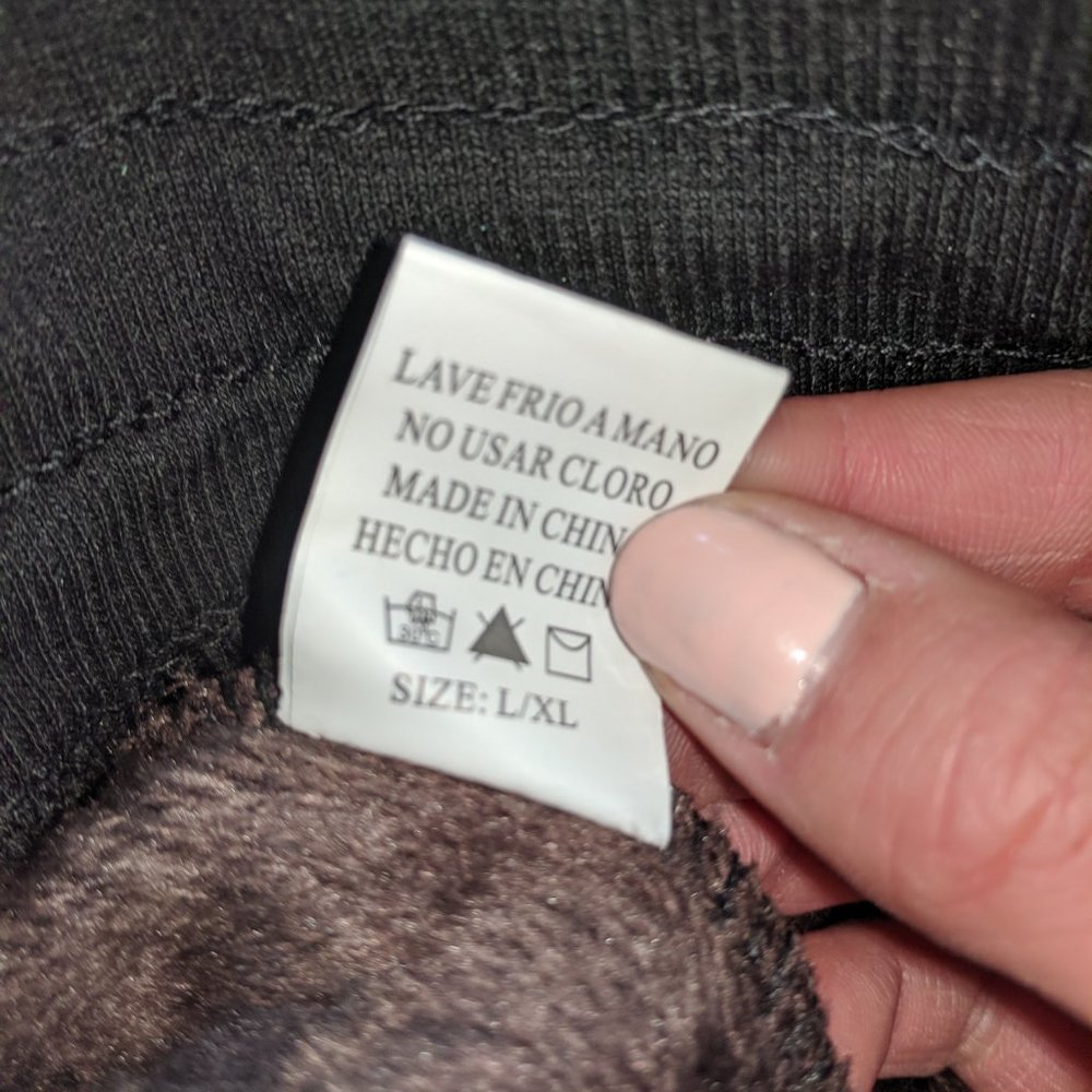 Fur Lined Jogger Sweatpants Gray L/XL Jvini - Picture 4 of 8